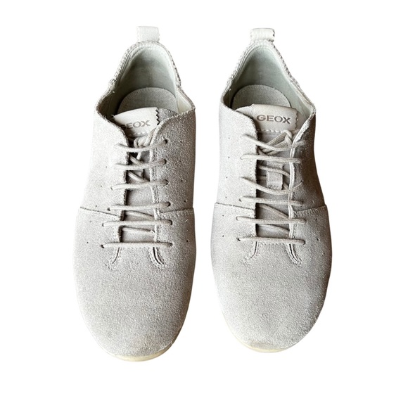 Geox Respira Lace Up Genuine Suede Flats | Nude Tan | Size 7 - Picture 1 of 14